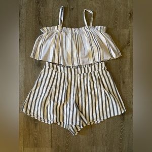 2 piece: Crop top tank and high waist shorts